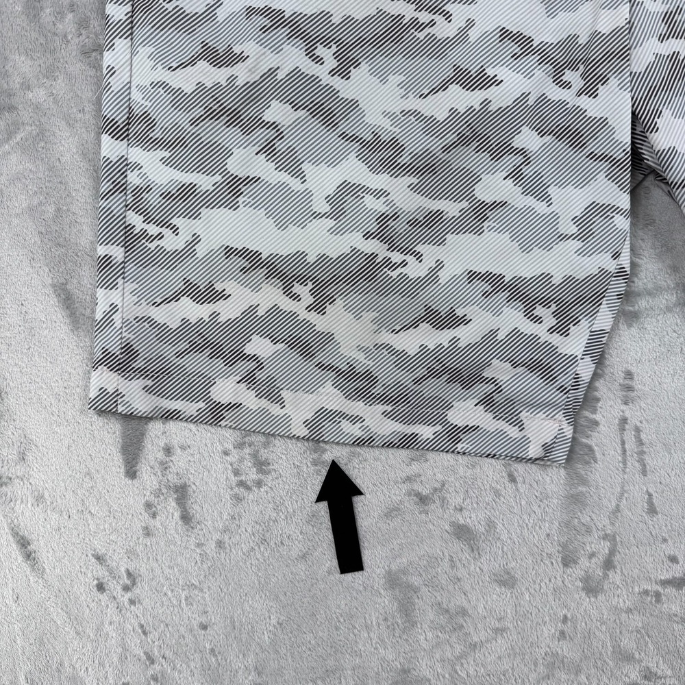 Robert Graham Shorts Mens 38 Gray Biscay Camo Flat Front Regular Fit Chino - Picture 3 of 16